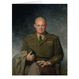 Cartão General Dwight Eisenhower 5 Star - Retrato Pintado