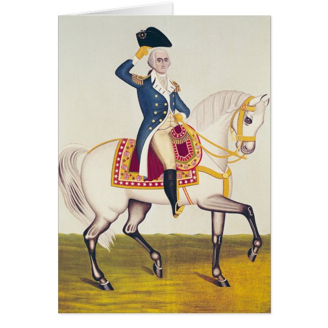 Cartão General Washington em um carregador branco, c.1835 (Frente)