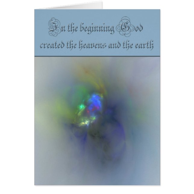 Cartão Gênesis 1 No começo Deus criou os céus (Frente)