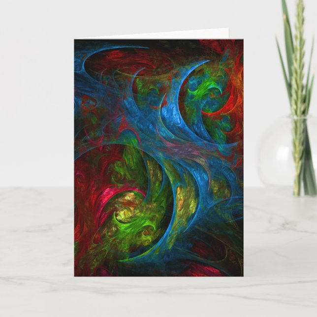 Cartão Genesis Blue Abstract Art Greeting Card (Frente)