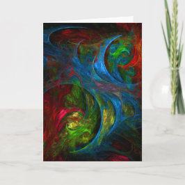 Cartão Genesis Blue Abstract Art Greeting Card