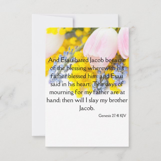 Cartão Gênesis Saudação de Pic de Escritura de Bíblia 27: (Frente)