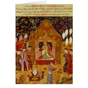 Cartão Genghis Khan em sua barraca pelo al-Ruído de