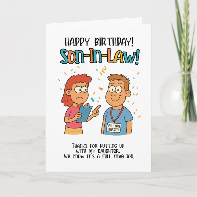 Cartão Genial Funny - Piada de Empregado em Cheio (Frente)