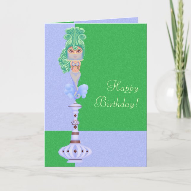 Cartão Genie em uma garrafa (Frente)