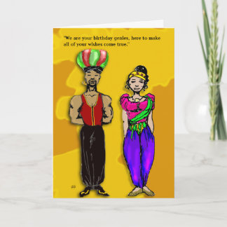 Cartão Genies do aniversário