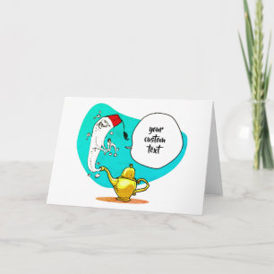 Cartão gênio da lâmpada engraçada