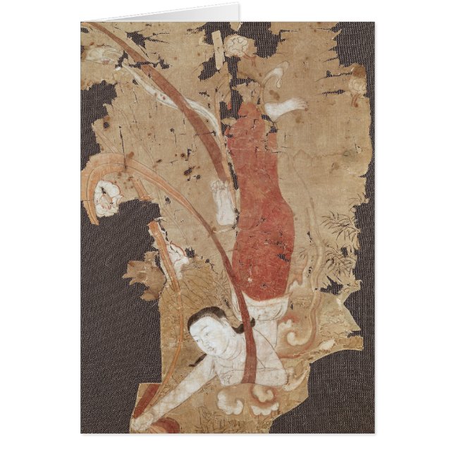 Cartão Génios do vôo ou, Apsaras, de Dunhuang (Frente)