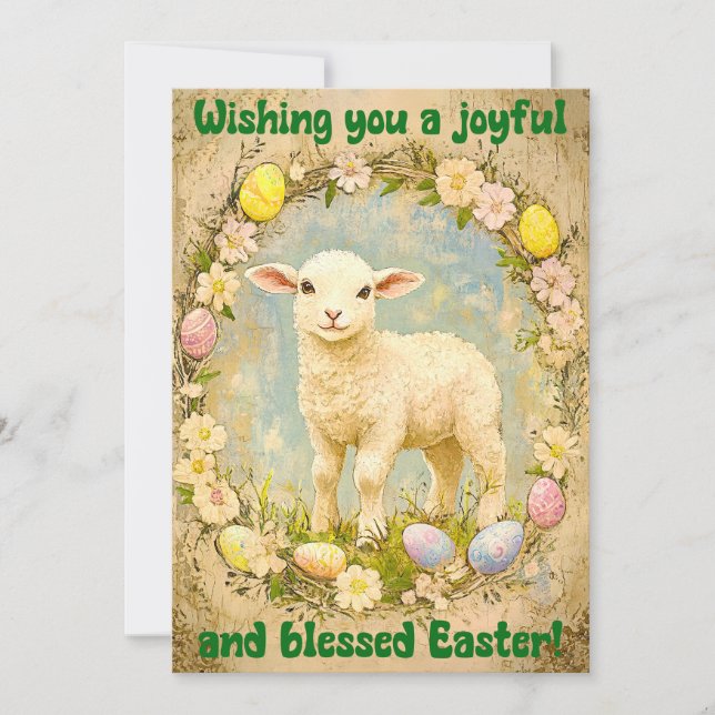 Cartão Gentle Joy – Easter Lamb Wishes (Frente)