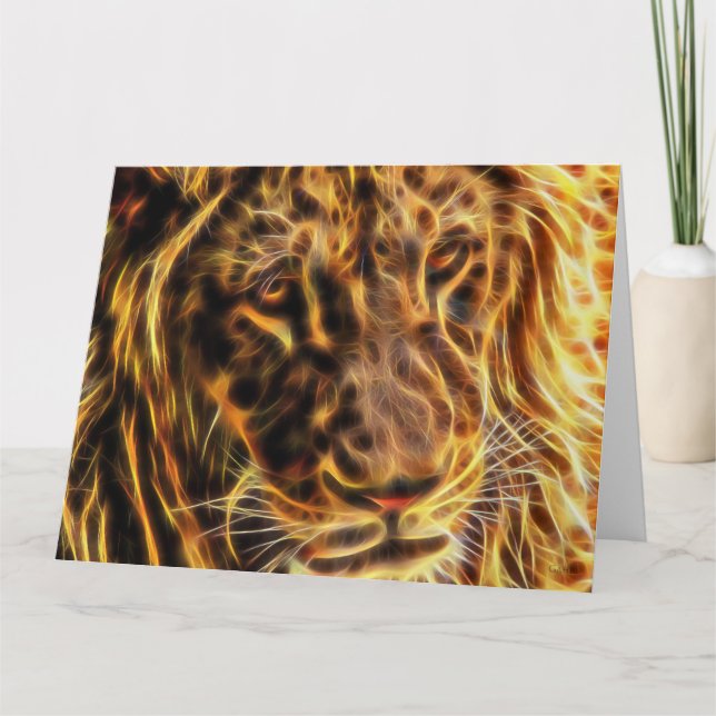 Cartão Gentle Lion Big Greeting Card by Gahr Graphics (Frente)