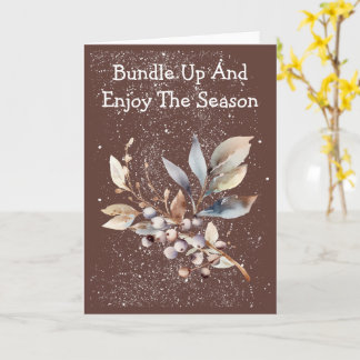 Cartão Gentle Snowfall Florals Winter Card