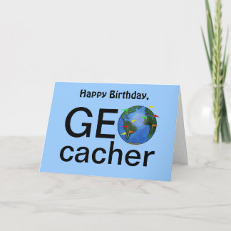 Cartão Geocacher Earth Geocaching Happy Birthday Greeting