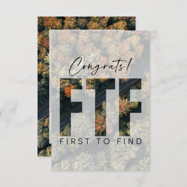 Cartão Geocaching Primeiro a Encontrar o Cache Parabéns P (Frente/Verso)