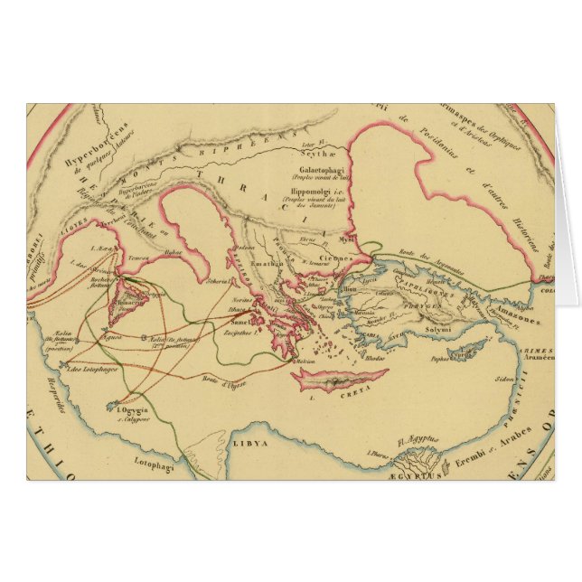Cartão Geographie des Grecs Primitivo (Frente Horizontal)