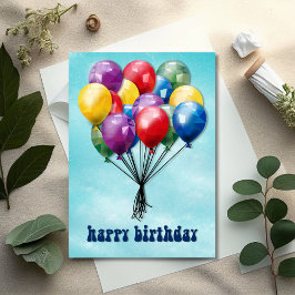 Cartão Geometric Low-Poly Balloons Birthday Card