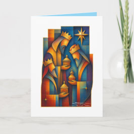 Cartão Geometric Magi - Three Wise Men Christmas Star Art