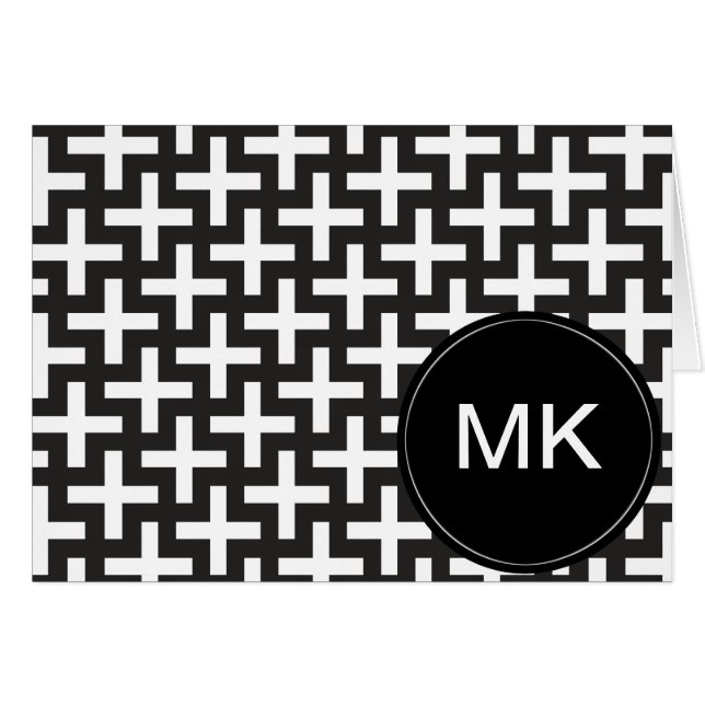 Cartão Geométrico preto e branco (Frente Horizontal)