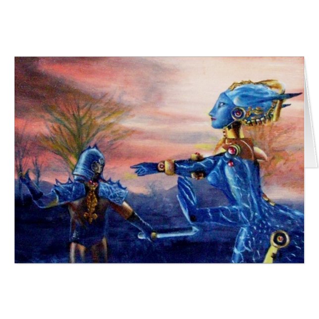 Cartão GEORGE DE santos E DRAGÃO DE ALIENÍGENA (Frente Horizontal)