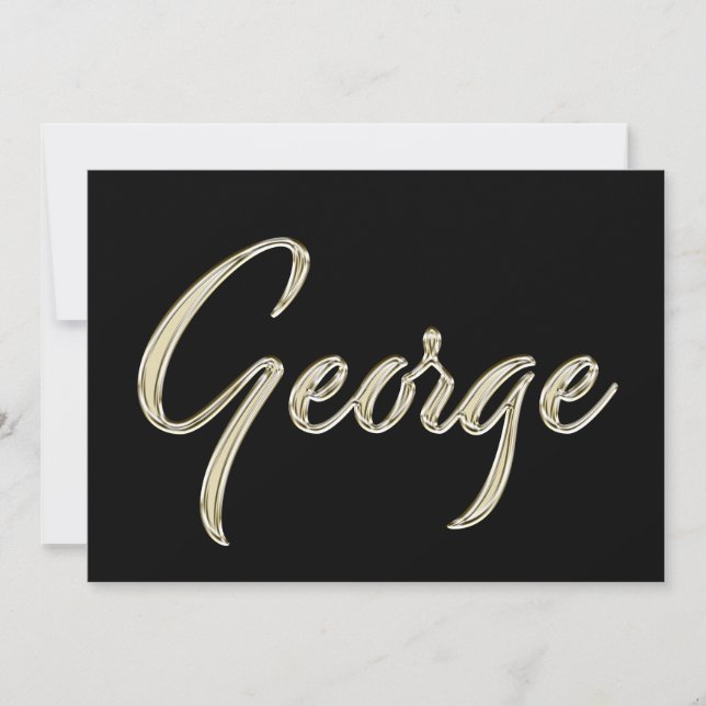 Cartão George Name white gold Handwriting Karte (Frente)