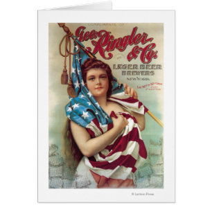 Cartão George Ringler & de cerveja do CO. poster
