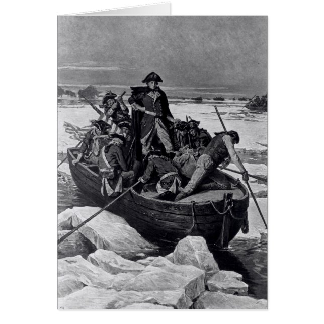 Cartão George Washington atravessando o rio Delaware (Frente)