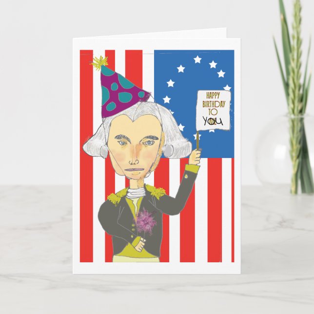 Cartão George Washington Birthday Card (Frente)