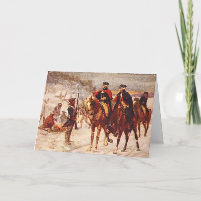 Cartão George Washington e Lafayette na Valley Forge (Frente)