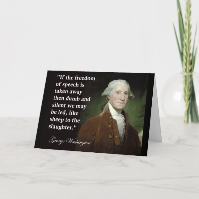 Cartão George Washington Freedom of Speech Quote (Frente)