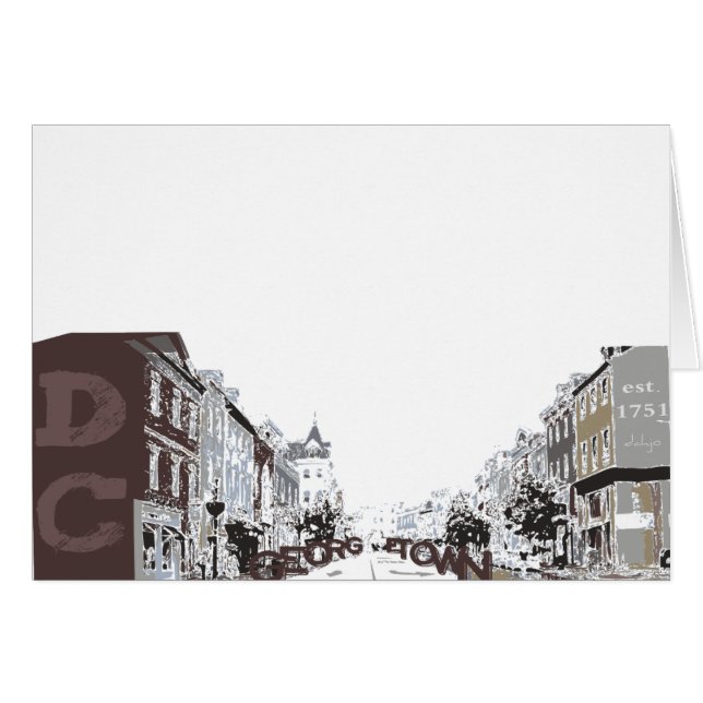 CARTÃO GEORGETOWN EM WASHINGTON, DC (Frente Horizontal)