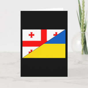 Cartão Geórgia Ucrânia Bandeira Orgulho Georgiano Ucrania
