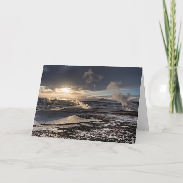 Cartão Geothermal Winter Landscape (Frente)