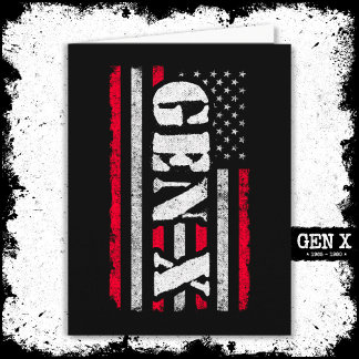 Cartão Geração Orgulhosa X Gen Xer American Flag Gen X
