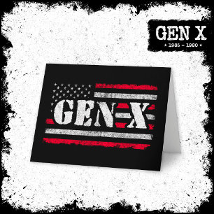 Cartão Geração Orgulhosa X Gen Xer American Flag Gen X