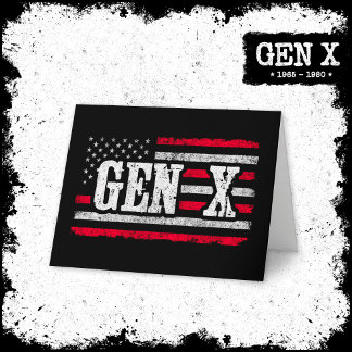 Cartão Geração X American Flag Orud Gen Xer Gen X