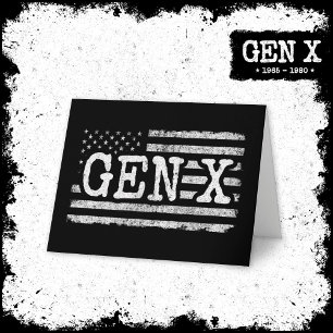 Cartão Geração X American Flag Orud Gen Xer Gen X