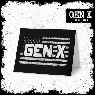 Cartão Geração X American Flag Orud Gen Xer Gen X