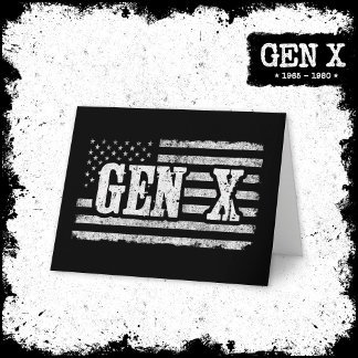 Cartão Geração X American Flag Orud Gen Xer Gen X