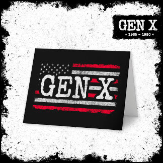 Cartão Geração X American Flag Orud Gen Xer Gen X