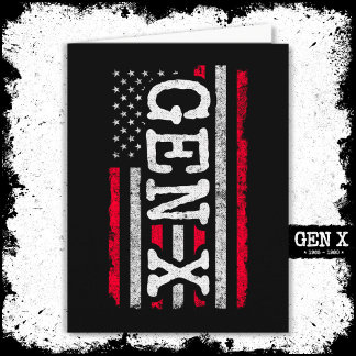 Cartão Geração X American Flag Orud Gen Xer Gen X