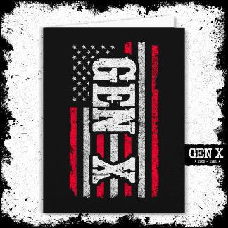 Cartão Geração X American Flag Orud Gen Xer Gen X