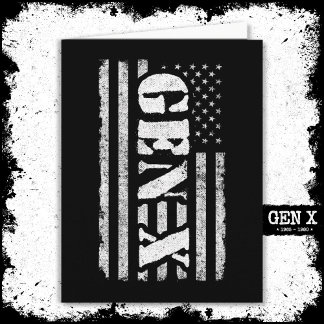 Cartão Geração X American Flag Orud Gen Xer Gen X