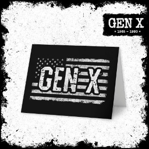 Cartão Geração X Gen Xer American Flag Gen X