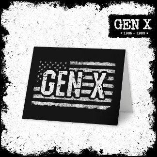 Cartão Geração X Gen Xer American Flag Gen X
