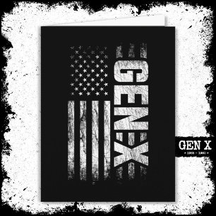 Cartão Geração X Gen Xer Gen X American Flag Gen X