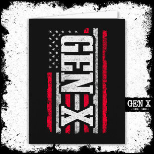 Cartão Geração X Gen Xer Orud American Flag Gen X