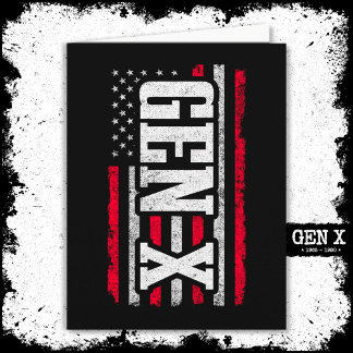 Cartão Geração X Gen Xer Orud American Flag Gen X