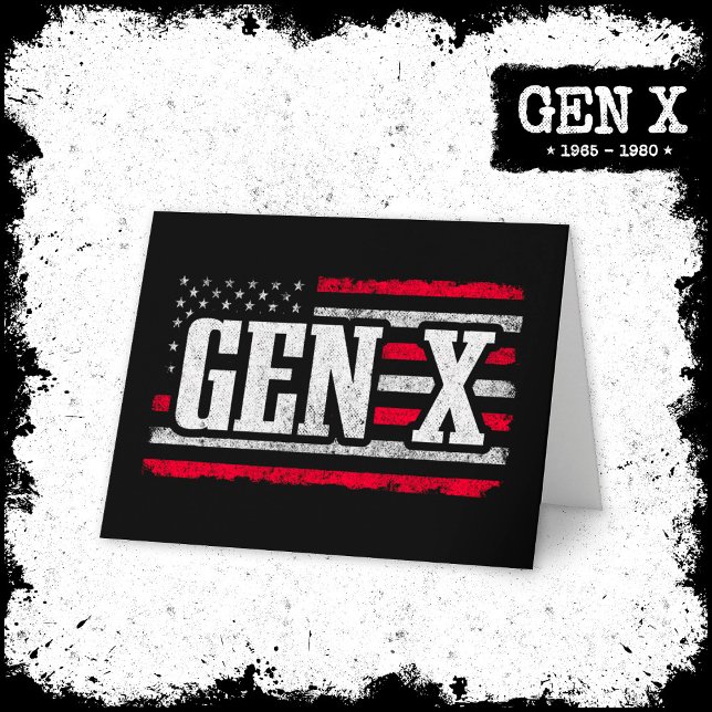 Cartão Geração X Gen Xer Orud American Flag Gen X (Criador carregado)