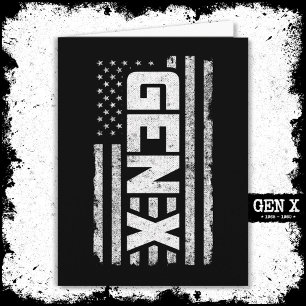 Cartão Geração X Orud Gen Xer American Flag Gen X