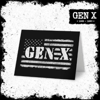 Cartão Geração X Orud Gen Xer American Flag Gen X