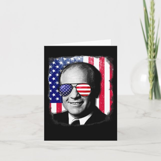 Cartão Gerald Ford Us Flag 4 De Julho (Frente)